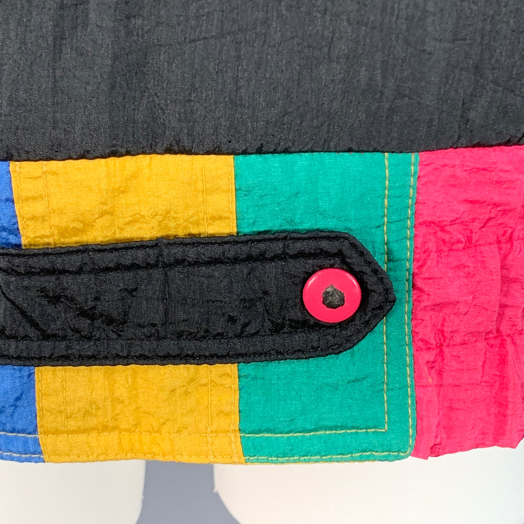 GIACCA Size S Multi Color Polyester Color Block Zip Snaps Jacket