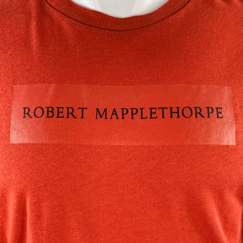 ZARA x ROBERT MAPPLETHORPE Size M Red Orange Print Cotton Crew Neck T-shirt