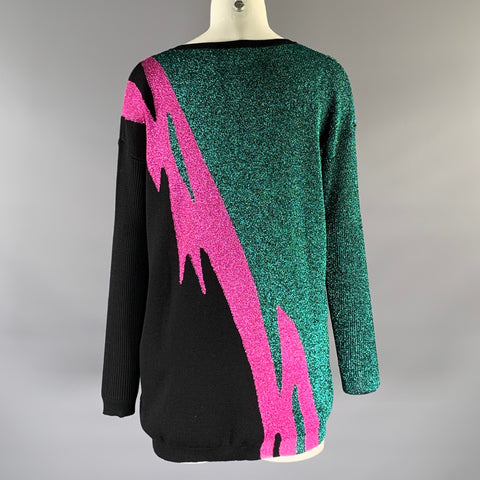 DSQUARED2 Size XS Green Pink Wool Blend Pull On Pullover