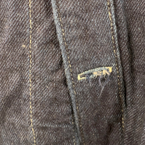 Chemise à manches longues FREEMANS SPORTING CLUB taille L en sergé de coton indigo marine à surpiqûres contrastantes