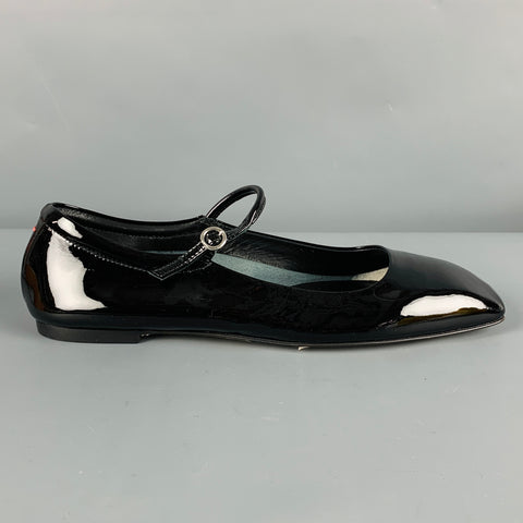 AEYDE Talla 10 Zapatos planos Mary Jane de charol negro