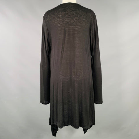 VINTAGE Size M Black Jersey Open Front Cardigan