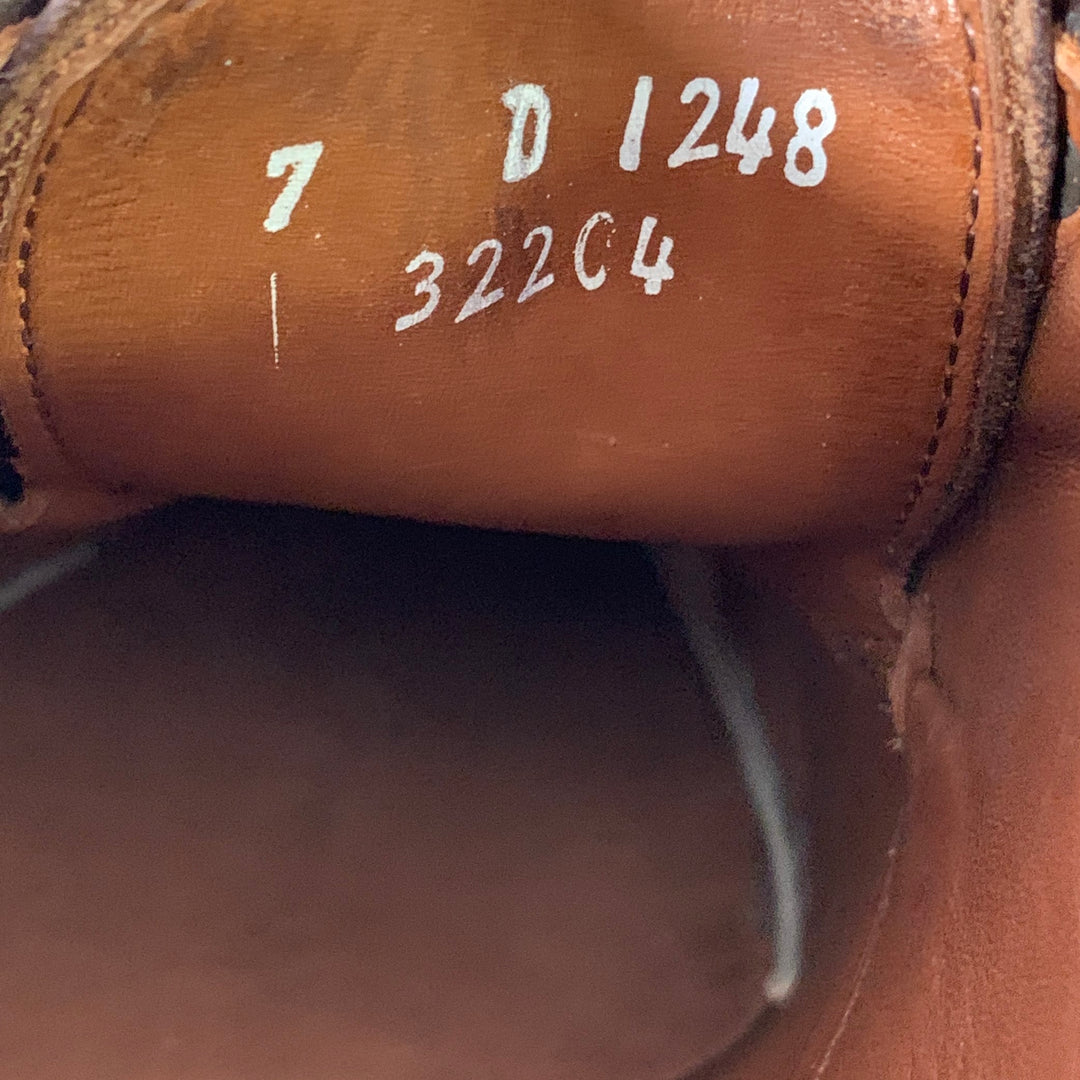 ALLEN EDMONDS Size 7 Delray Brown Leather Split Toe Derby Lace-Up Shoes