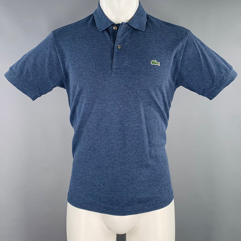 LACOSTE Size S Blue Cotton Half Placket Polo