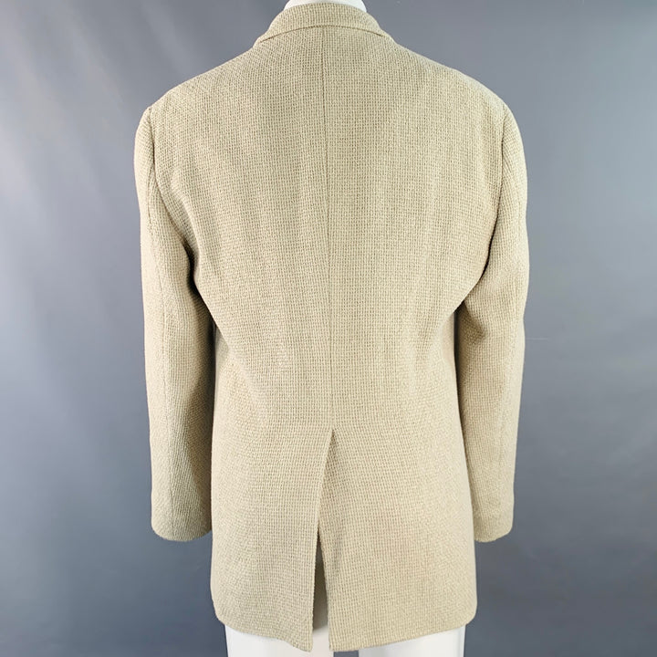 MAISON MARTIN MARGIELA Size 40 Beige Woven Cotton Notch Lapel Sport Coat