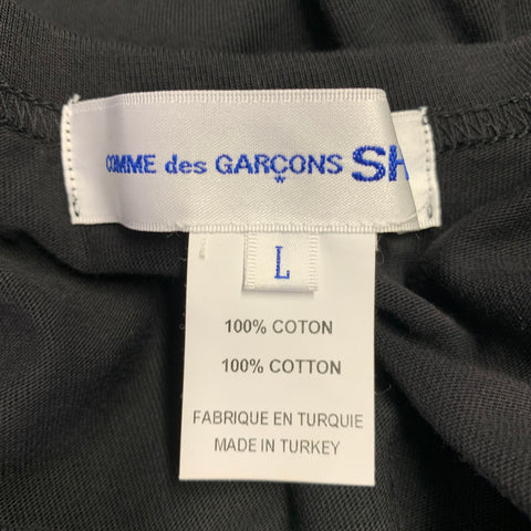 COMME des GARCONS SHIRT Size L Black Cotton Crew Neck T-shirt