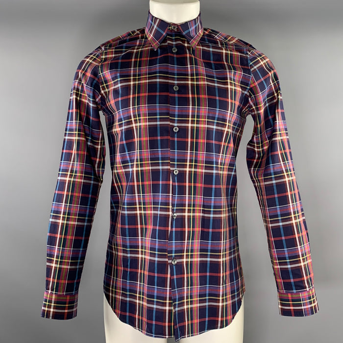 PS by PAUL SMITH Size M Purple Navy & Multi color Plaid Long Sleeve Shirt