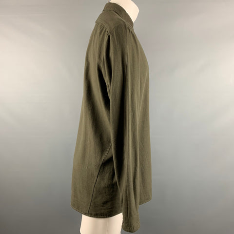 TRANSIT Size M Green Cotton Blend Long Sleeve Shirt