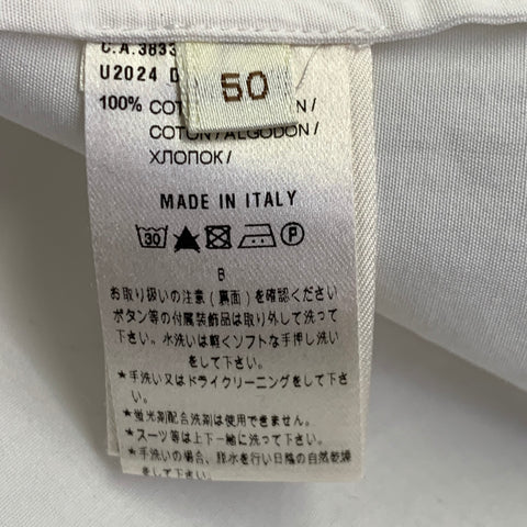 AGNONA Size 14 White Cotton Short Sleeve Casual Top