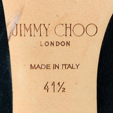 JIMMY CHOO Talla 11.5 Zapatos de tacón grueso de ante negro