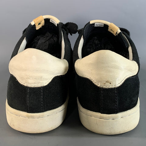 VISVIM Size 9.5 Black Textured Suede Lace Up Sneakers