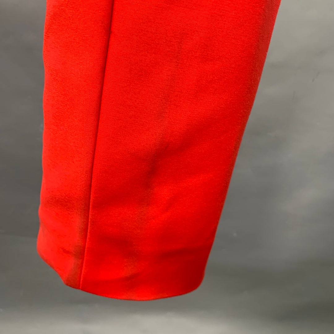 AKRIS Size 4 Red Cotton Blend Side Zipper Casual Pants