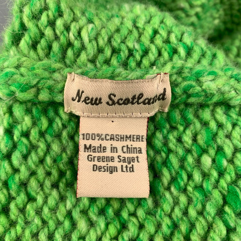 NEW SCOTLAND Green Knit Cashmere Beanie