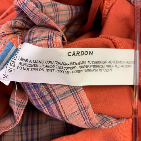 CARDON Size 32 Orange Cotton Blend Flat Front Casual Pants