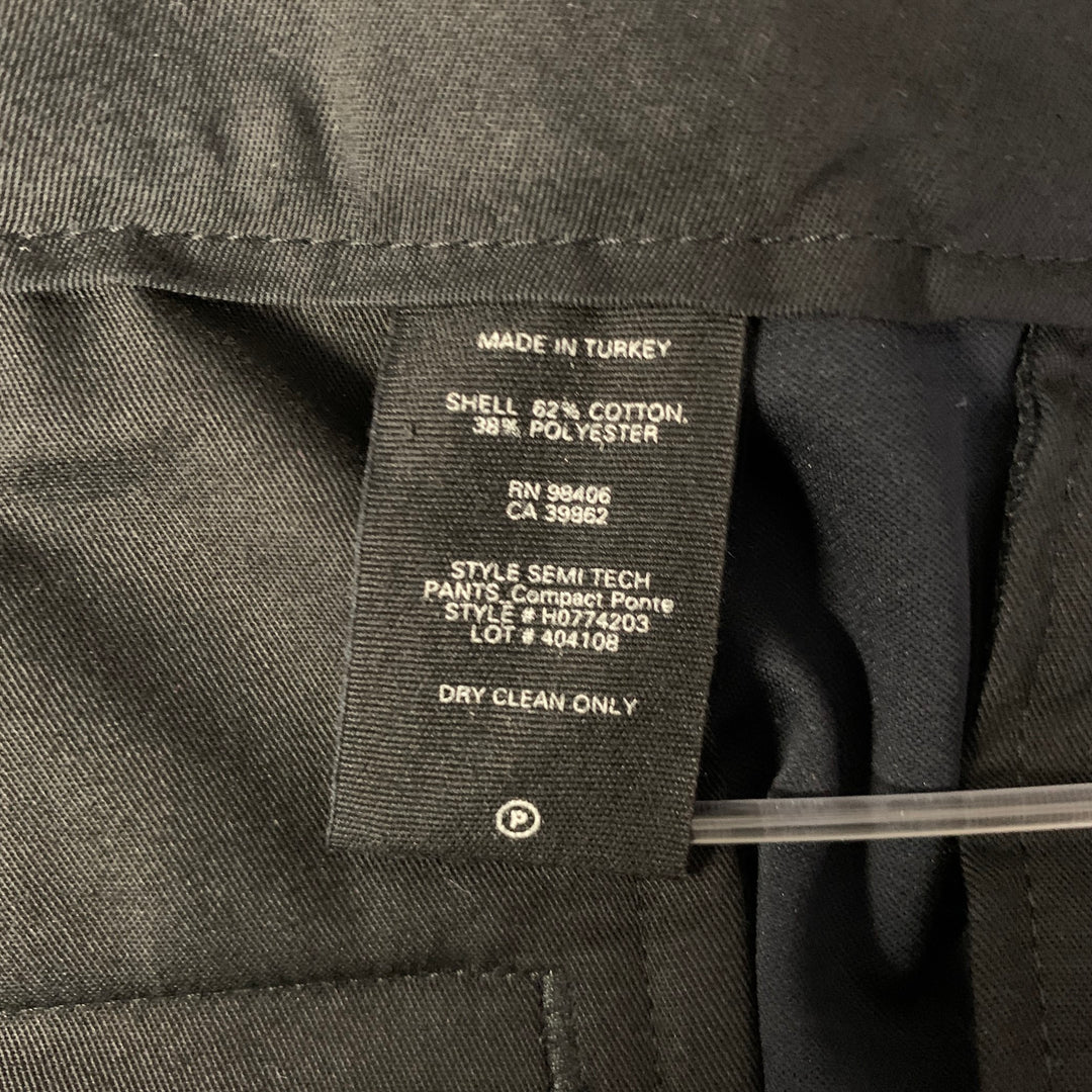 THEORY Size 42 Navy Solid Cotton Polyester Notch Lapel Suit