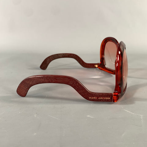 MARC JACOBS Red Brown Acetate Sunglasses
