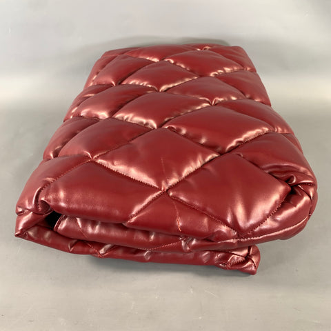 BALENCIAGA Burgundy Quilted Leather Clutch Bags