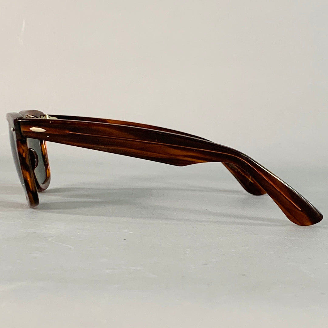 RAY-BAN Vintage Brown Tortoiseshell Acetate Wayfarer Sunglasses