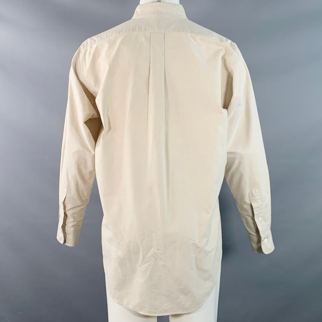 RALPH LAUREN Size S Beige Cotton Button Down Collar Long Sleeve Shirt
