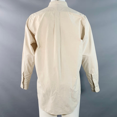 RALPH LAUREN Size S Beige Cotton Button Down Collar Long Sleeve Shirt