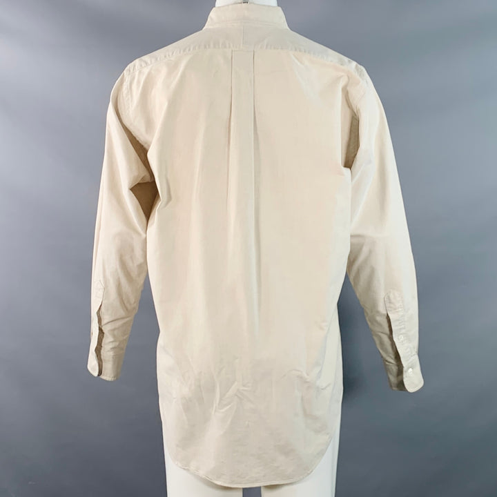RALPH LAUREN Size S Beige Cotton Button Down Collar Long Sleeve Shirt