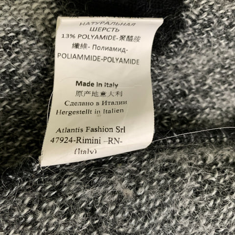 ALTER EGO Size M Black White Mohair Wool Polka Dot Coat