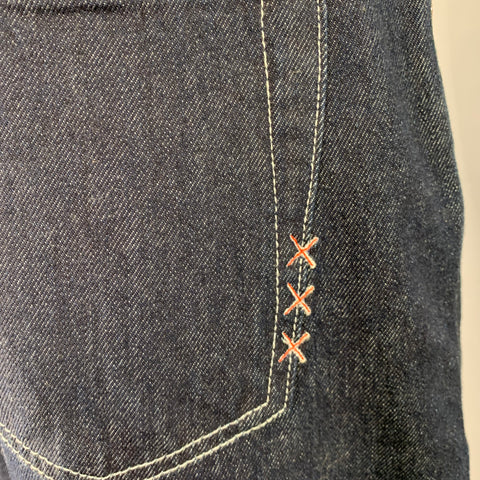 SCOTCH AND SODA Size 33 The Vert Blue Indigo Contrast Stitch Organic Cotton Jeans