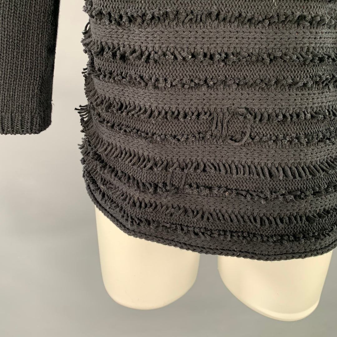 MAX MARA Size S Black Knit Textured 3/4 Sleeves Sweater