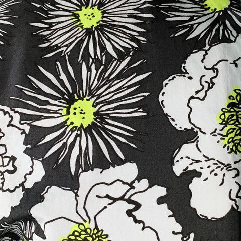 PRADA Size S Black Blue Green Floral Cotton Button Up One Pocket Short Sleeve Shirt