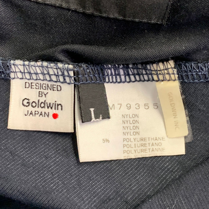 GOLDWIN Size L Navy Twill Nylon Blend Drawstring Casual Pants