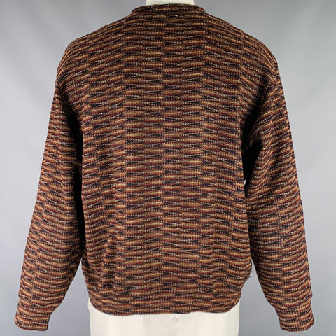 JHANE BARNES Size XL Black Burgundy Stripe Wool Blend Pullover