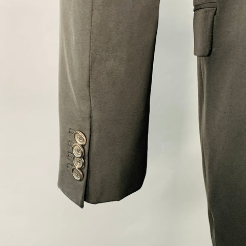 PRADA Size 40 Regular Black Polyester Blend Notch Lapel Three Button Sport Coat