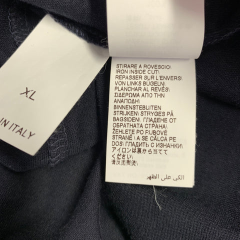BRUNELLO CUCINELLI Size XL Black Grey Silk Cotton Crew Neck T-shirt