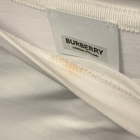 BURBERRY Size XL White Silver Cotton Crystal Embellished Oversized Crew Neck T-Shirt