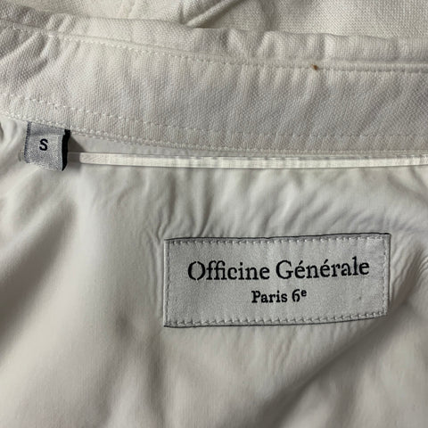 OFFICINE GENERALE Size S White Cotton Oxford Long Sleeve Shirt