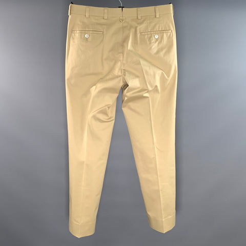 BLACK FLEECE Size 32 Khaki Solid Cotton Blend Button Fly Dress Pants