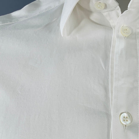 DOLCE & GABBANA Size L White Cotton Blend Button Up Long Sleeve Shirt