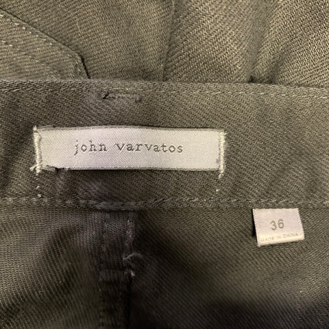JOHN VARVATOS Size 36 Black Cotton Blend Jean Cut Casual Pants