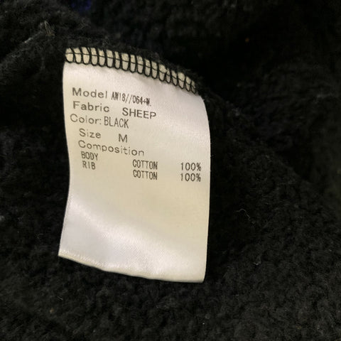 BERNHARD WILLHELM AW2018/19 Size M Black White Letters Cotton Oversized Sweatshirt