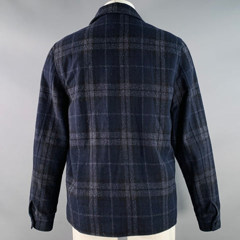 GRAYERS Size M Navy Green Wool Blend Snap Pockets Shirt Jacket