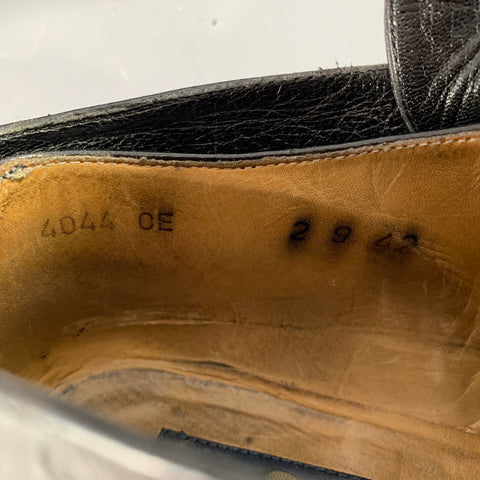 PATRICK COX Size 9 Black Leather Ankle Strap Lace-Up Shoes