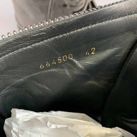 BALENCIAGA Size 9 Black Leather Lug Sole Boots
