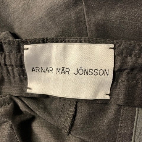 ARNAR MAR JONSSON Size L Grey Wool Blend Drawstring Casual Pants