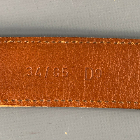 VINTAGE Size 34 Brown Leather Belt