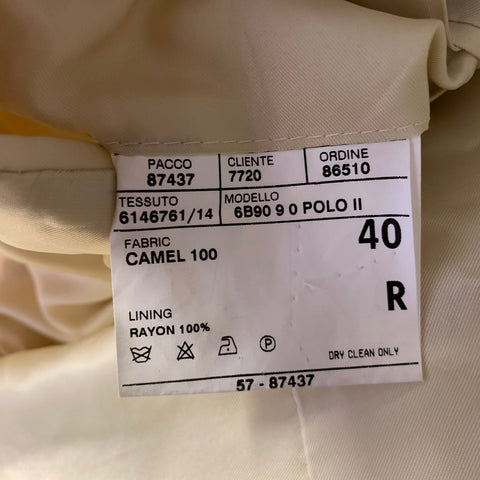 RALPH LAUREN Chest Size 42 Regular Beige Grey Window Pane Camel Hair Sport Coat
