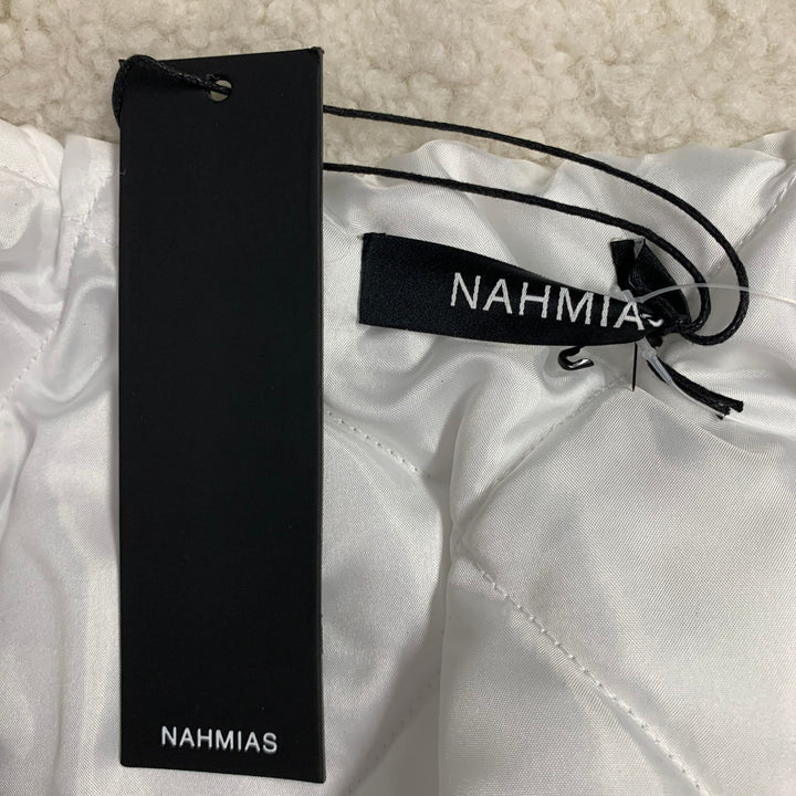 NAHMIAS Size S White Lamb Leather Carpenter Jacket