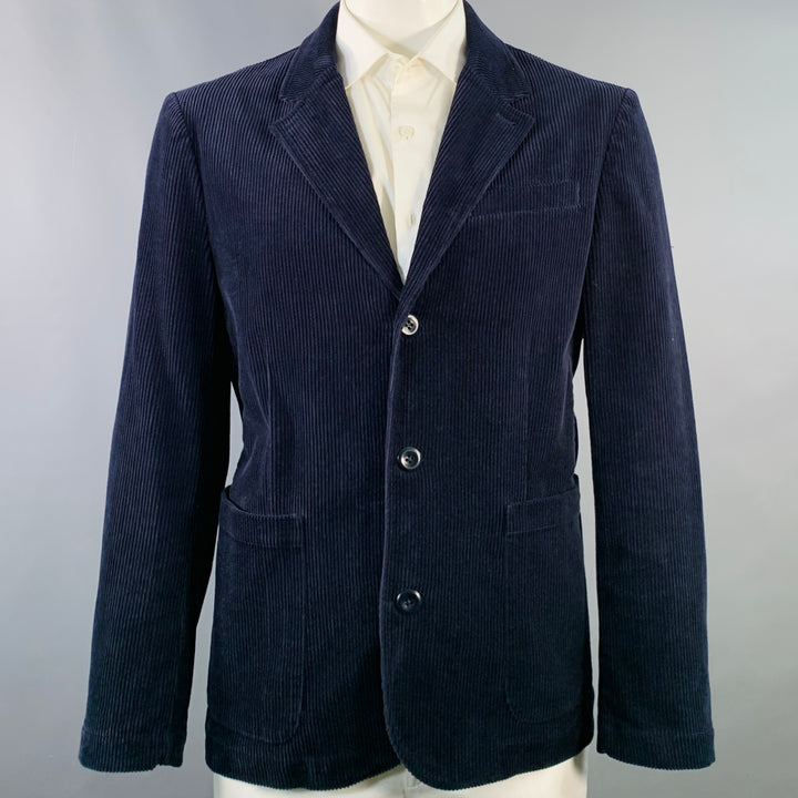ALEX MILL Size XL Navy Corduroy Cotton Notch Lapel Sport Coat