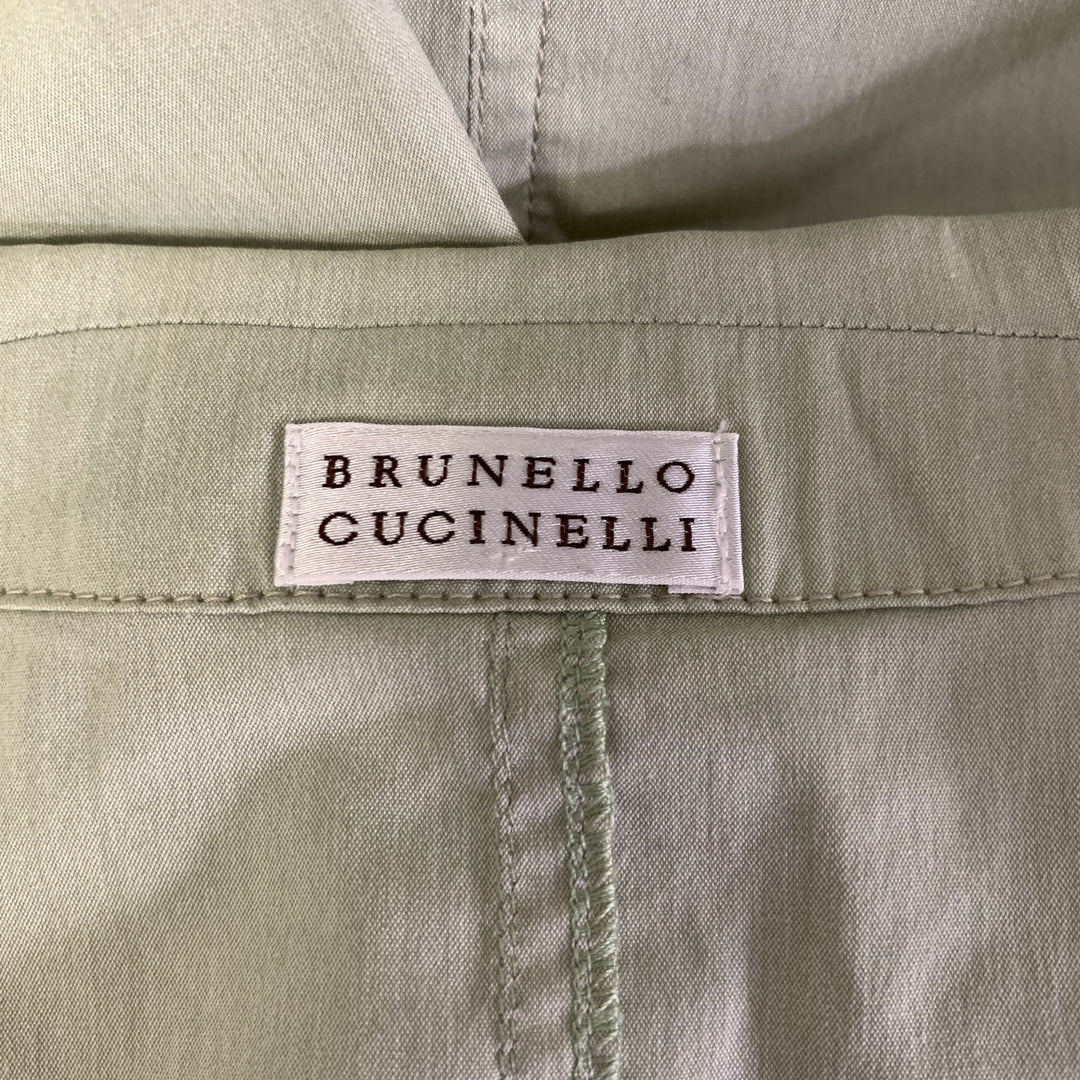 BRUNELLO CUCINELLI Size S Tan Mint Cotton Polyamide Sleeveless Casual Top