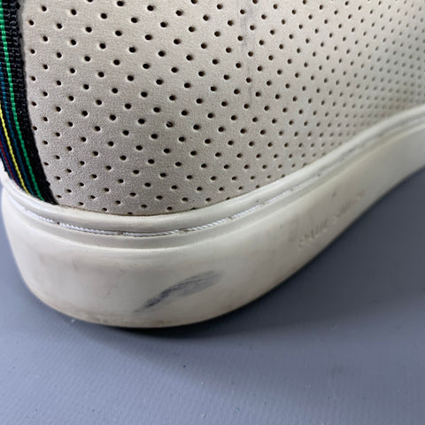 PS by PAUL SMITH Size 12 Grey Stone Perforated Leather Cap Toe Sneakers