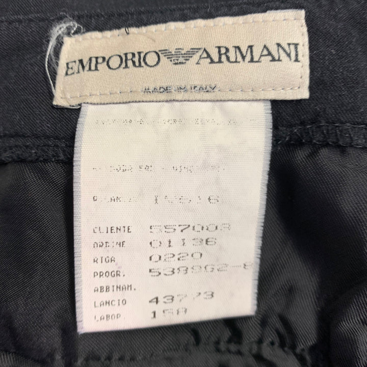 EMPORIO ARMANI Size 2 Black Rayon Blend Side Tabs Straight Dress Pants